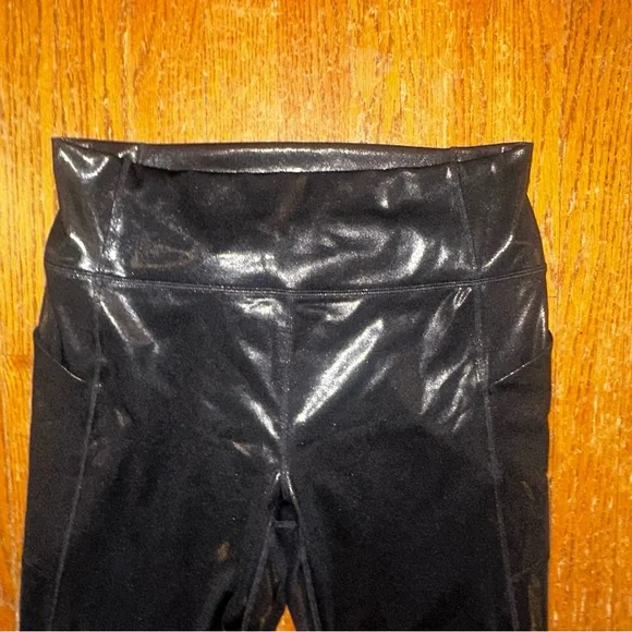 Fabletics black metallic, high waisted, straight leg, NWT! - Picture 7 of 12